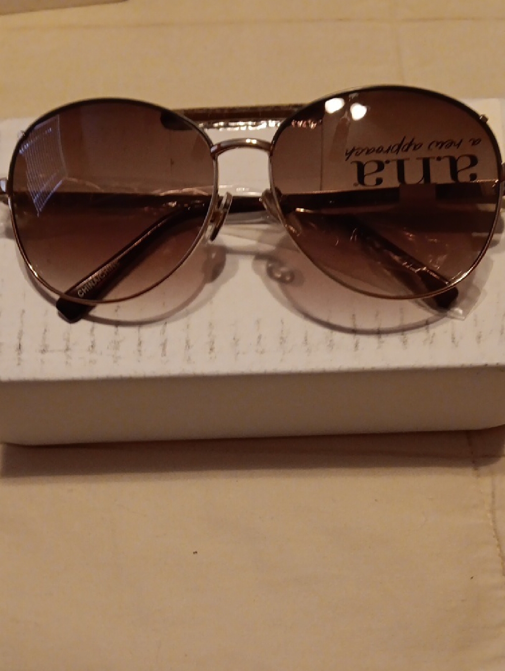 a.n.a Women's Aviator Sunglasses - Brown Lenses, Silver Frame